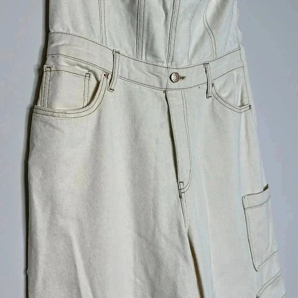 Women's Tube Cargo Denim Jumpsuit - 
Off -White M - Picture 7 of 12